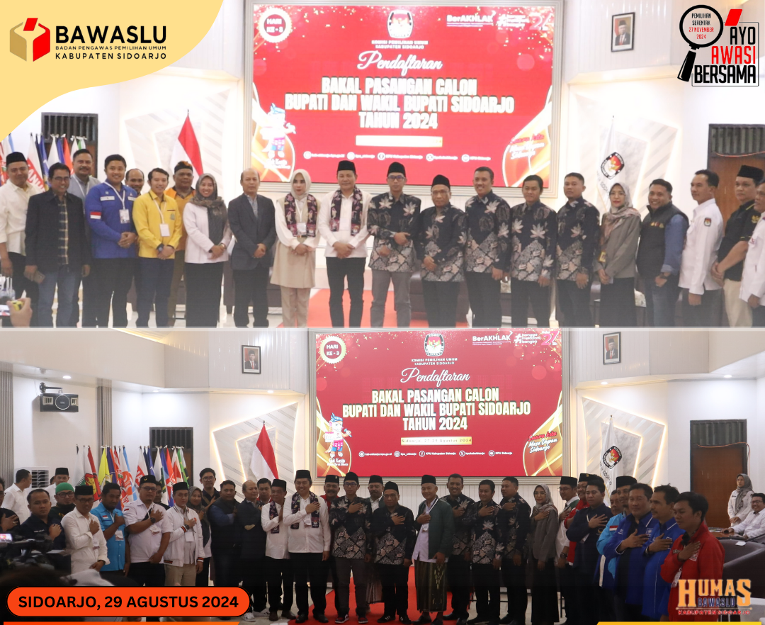 DUA BAKAL PASANGAN CALON BUPATI DAN WAKIL BUPATI SIDOARJO PADA PEMILIHAN TAHUN 2024