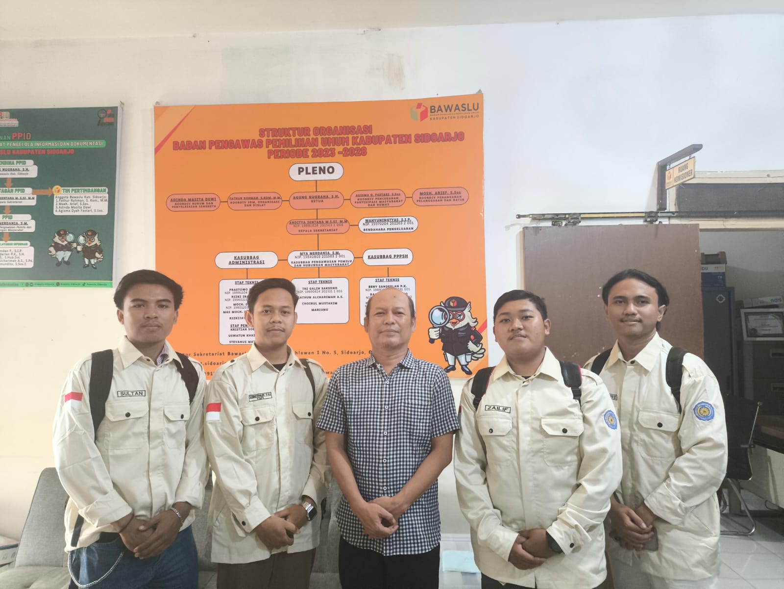 BAWASLU SIDOARJO TERIMA KUNJUNGAN DARI BEM FAI UNUSIDA