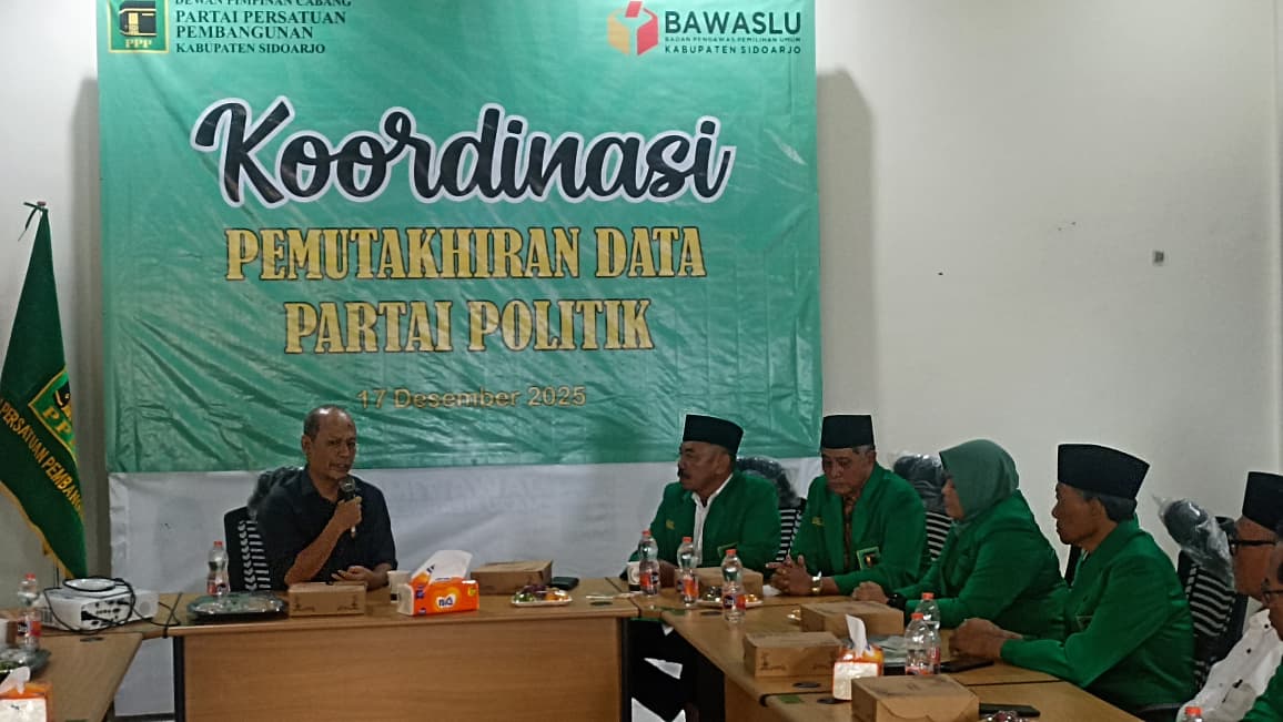 PERKUAT KOORDINASI PEMUTAKHIRAN DATA PARPOL, BAWASLU SIDOARJO LAKUKAN KUNJUNGAN KERJA KE PPP DAN PKS