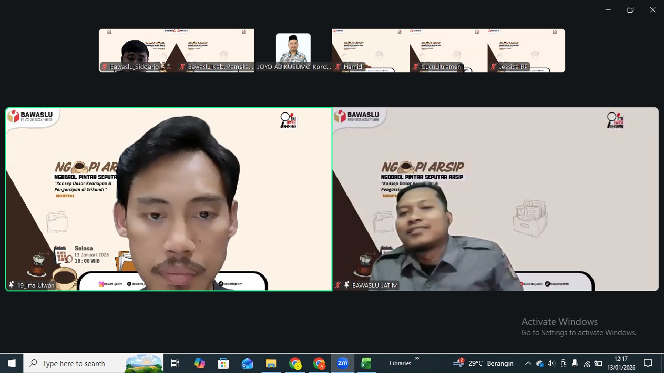 BAWASLU SIDOARJO HADIRI OUTLOOK ARSIP 2026 BAWASLU JAWA TIMUR SECARA DARING