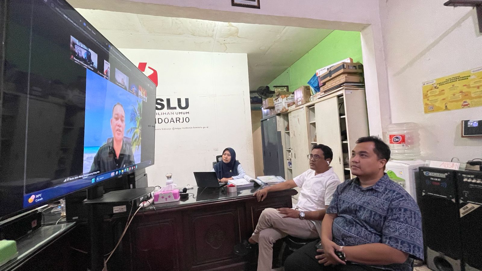 BAWASLU SIDOARJO IKUTI PENDAMPINGAN DAN PENILAIAN MANDIRI SPIP TERINTEGRASI TAHUN 2026 SECARA DARING