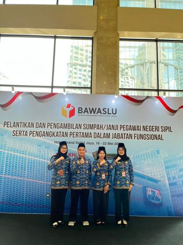HADIRI PELANTIKAN PNS, KEPALA SEKRETARIAT BAWASLU SIDOARJO OPTIMIS PNS BARU MAKIN PERKUAT KELEMBAGAAN