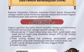 POSKO ADUAN MASYARAKAT PEMUTAKHIRAN DATA PEMILIH BERKELANJUTAN 