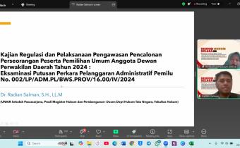 BAWASLU SIDOARJO HADIR SECARA DARING DALAM DISKUSI HUKUM BAWASLU JATIM DENGAN TEMA PENGAWASAN PENCALONAN PERSEORANGAN