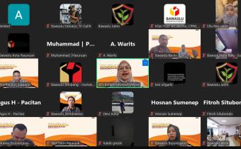 BAWASLU KABUPATEN SIDOARJO MENGIKUTI RAPAT KONSOLIDASI ORGANISASI BAWASLU KABUPATEN/KOTA SE-PROVINSI JAWA TIMUR SECARA DARING 