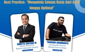 BAWASLU SIDOARJO JADI NARASUMBER "SHARING IS CARING" BAWASLU JATIM EDISI PERDANA 